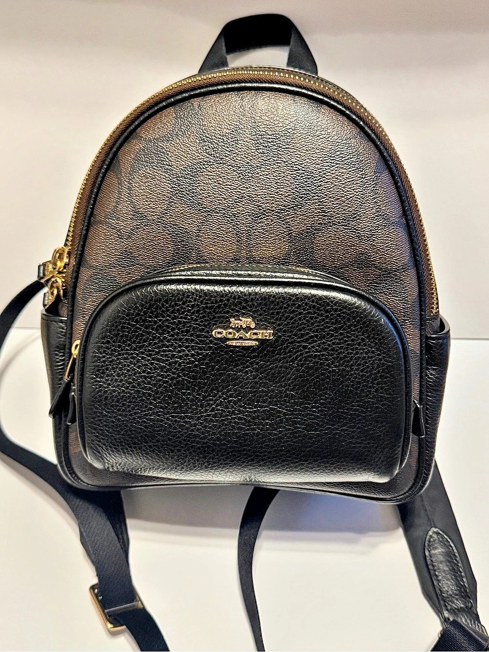 Coach Mini Court Backpack Brown & Black